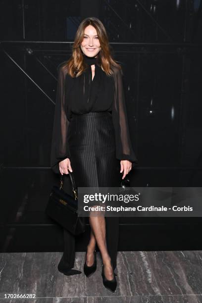 Carla Bruni Sarkozy attends the Saint Laurent Womenswear Spring/Summer 2024 show as part of Paris Fashion Week on September 26, 2023 in Paris, France.