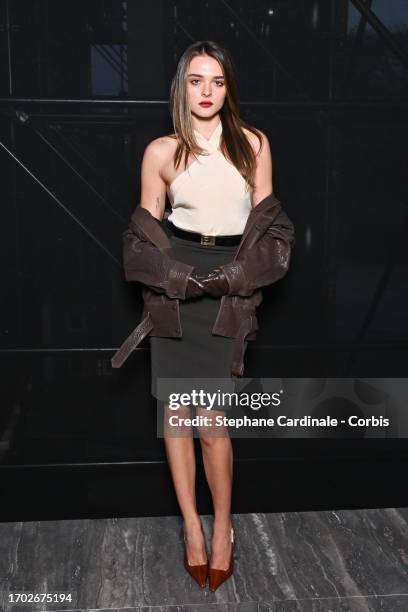 Charlotte Lawrence attends the Saint Laurent Womenswear Spring/Summer 2024 show as part of Paris Fashion Week on September 26, 2023 in Paris, France.