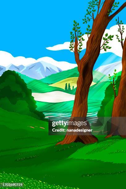 countryside - dramatic landscape stock illustrations
