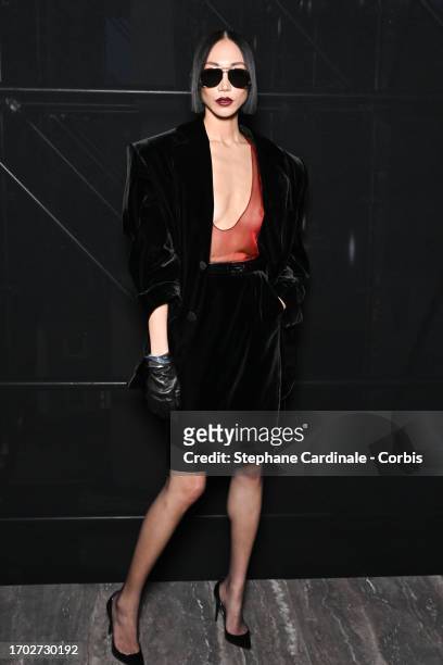 Soo Joo Park attends the Saint Laurent Womenswear Spring/Summer 2024 show as part of Paris Fashion Week on September 26, 2023 in Paris, France.
