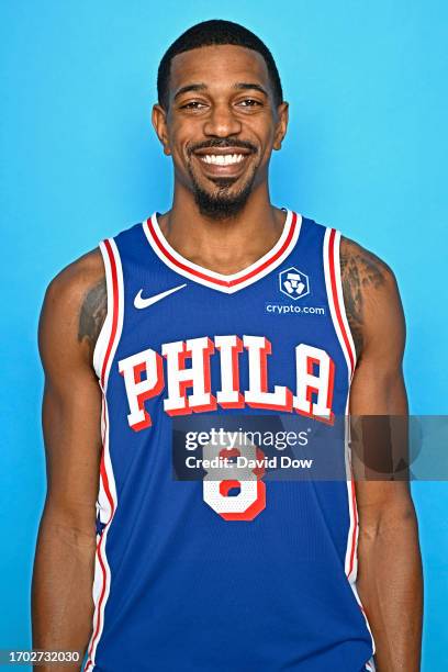 De'Anthony Melton of the Philadelphia 76ers poses for a head shot during NBA Media Day on Octoberr 02, 2023 at the Philadelphia 76ers Training...