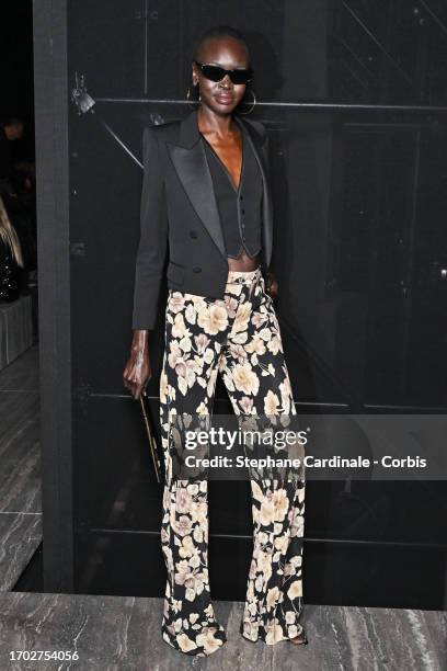 Alek Wek attends the Saint Laurent Womenswear Spring/Summer 2024 show as part of Paris Fashion Week on September 26, 2023 in Paris, France.