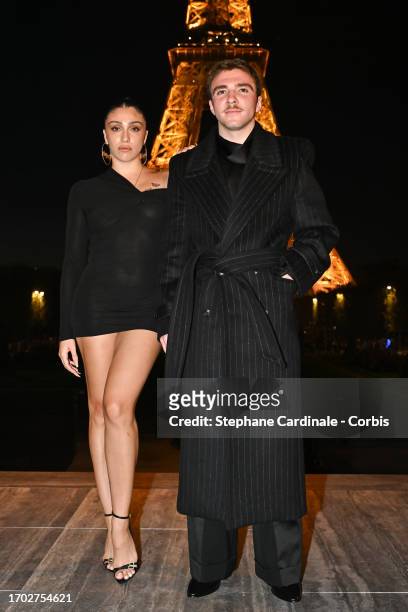 Lourdes Leon and Rocco Ritchie attend the Saint Laurent Womenswear Spring/Summer 2024 show as part of Paris Fashion Week on September 26, 2023 in...