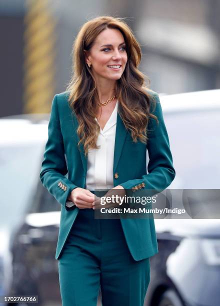 Catherine, Princess of Wales visits AW Hainsworth, a heritage textile mill established in 1783 which manufactures British woollen cloth,...