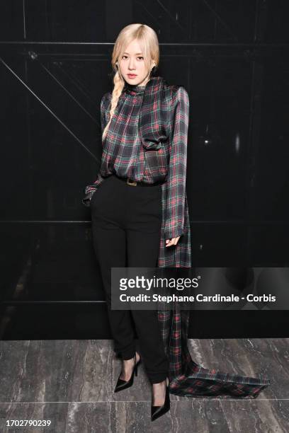 Rosé of South Korean girl group BLACKPINK attends the Saint Laurent Womenswear Spring/Summer 2024 show as part of Paris Fashion Week on September 26,...