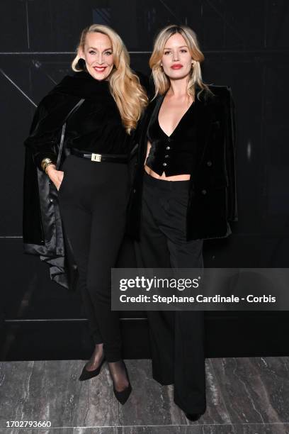 Jerry Hall and Georgia May Jagger attend the Saint Laurent Womenswear Spring/Summer 2024 show as part of Paris Fashion Week on September 26, 2023 in...