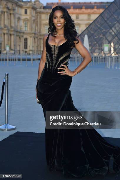 Kelly Rowland attends the Lancome X Louvre photocall as part of Paris Fashion Week on September 26, 2023 in Paris, France.