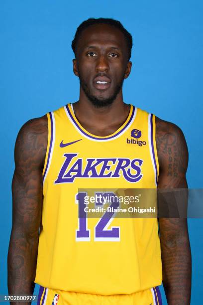 Taurean Prince of the Los Angeles Lakers poses for a headshot during NBA Media day at UCLA Health Training Center on October 02, 2023 in El Segundo,...