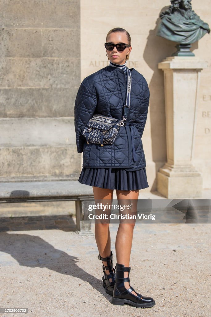 Street Style - Paris Fashion Week - Womenswear Spring/Summer 2024 - Day Two