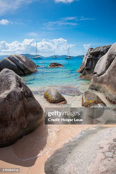 granite boulders at the baths - british virgin islands stock pictures, royalty-free photos & images