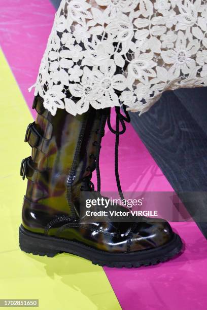 Model walks the runway during the Dior Ready to Wear Spring/Summer 2024 fashion show as part of the Paris Fashion Week on September 26, 2023 in...