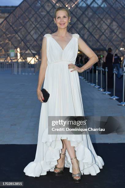 Kelly Rutherford attends the Lancome X Louvre photocall as part of Paris Fashion Week on September 26, 2023 in Paris, France.