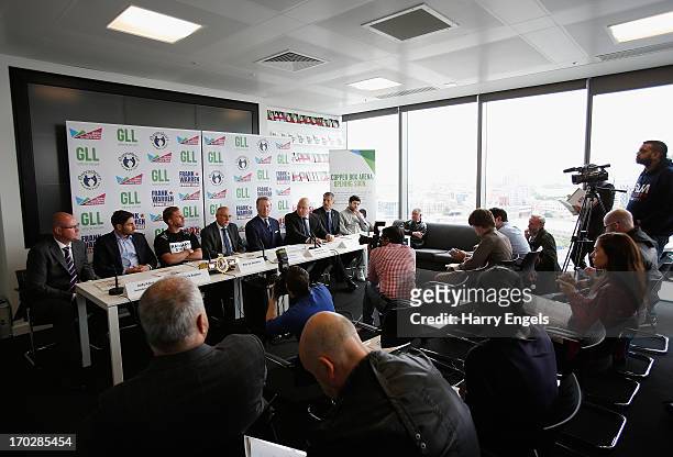 General view during a press conference with boxing promoter Frank Warren at the London Legacy Development Corporation on June 10, 2013 in London,...