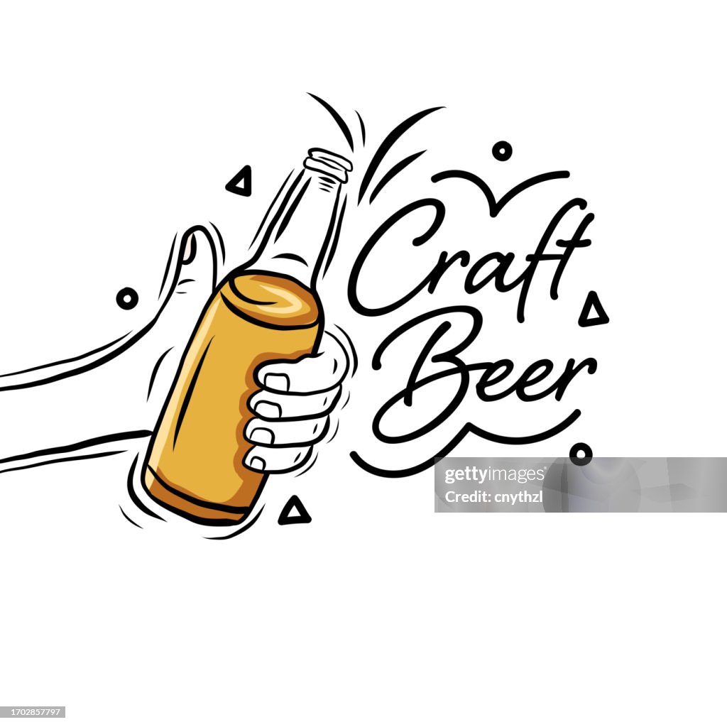 Craft Beer Lettering Craft Beer Vector Handwritten Lettering Pub Drink Alcohol Restaurant ...