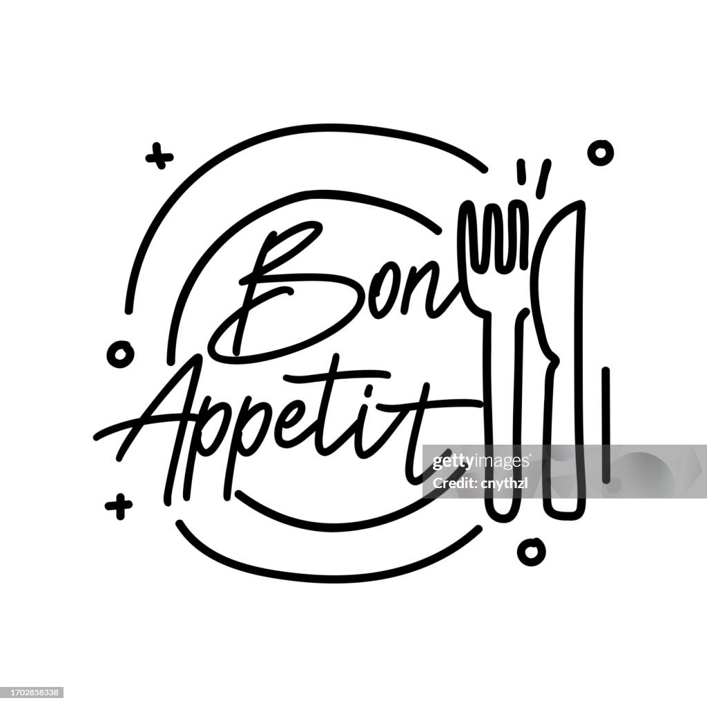 Bon Appetit Hand Drawn Typography Design. Inspirational Vector Typography for Poster, Menu, Brochure, Banner etc.