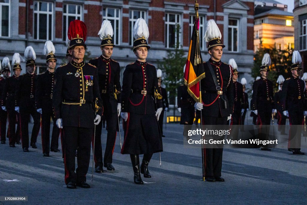 Her Royal Highness Princess Elisabeth Of Belgium Attends The Sworn Ceremony At The Royal Military Academy