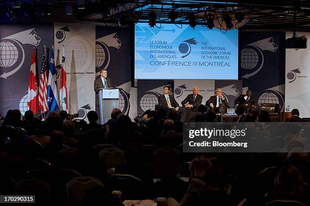 James Bullard, president of the Federal Reserve Bank of St. Louis, speaks as Matthew O'Brien, associate editor at The Altantic, from left, David...