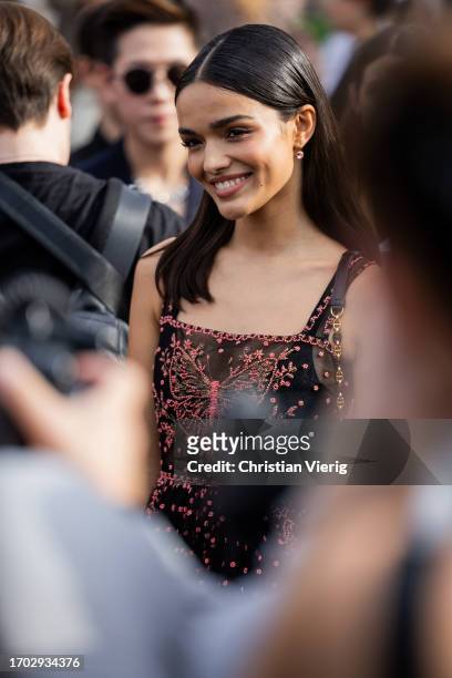 Rachel Zegler is seen outside Dior during the Womenswear Spring/Summer 2024 as part of Paris Fashion Week on September 26, 2023 in Paris, France.