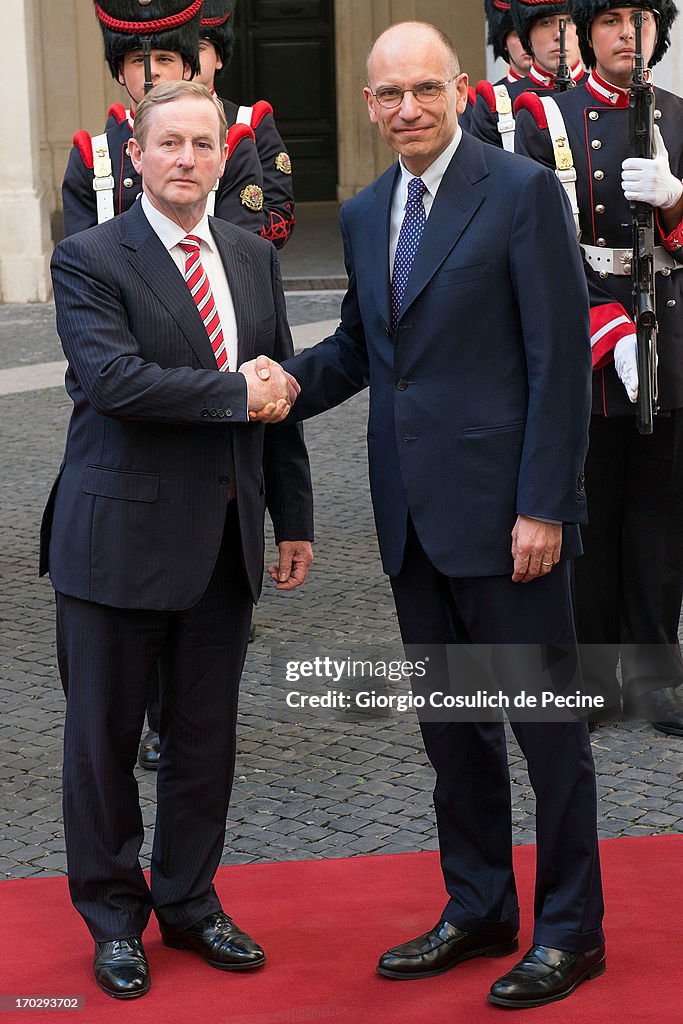 Enrico Letta Meets Irish Prime Minister Enda Kenny