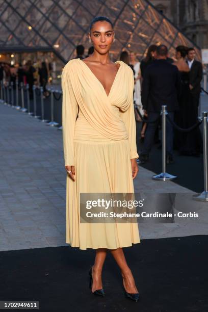 Sandra Shehab attends the Lancome X Louvre photocall as part of Paris Fashion Week on September 26, 2023 in Paris, France.