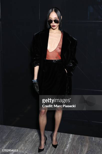 Soo Joo Park attends the Saint Laurent Womenswear Spring/Summer 2024 show as part of Paris Fashion Week on September 26, 2023 in Paris, France.