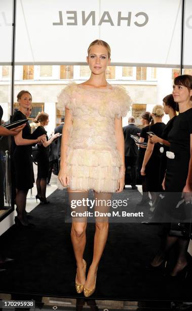 Poppy Delevingne attends a private view of the new CHANEL flagship boutique on New Bond Street on June 10, 2013 in London, England.