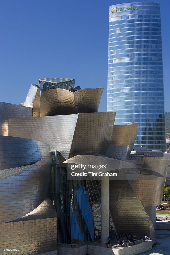 Guggenheim Museum and Iberdrola Tower Bilbao, Spain