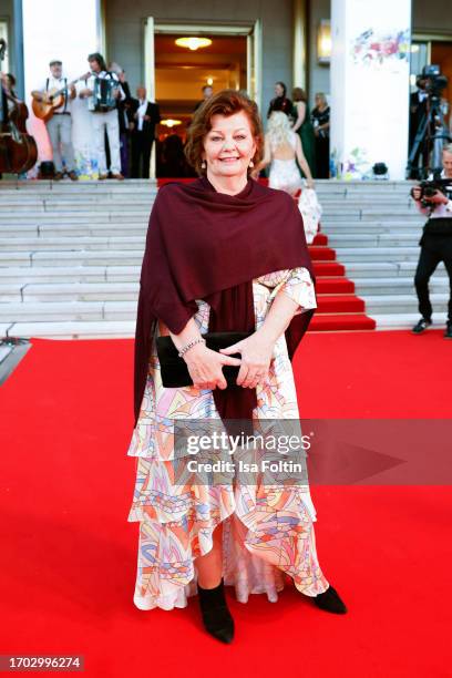 Swedish actress Inger Nilsson attends the 28th Leipzig Opera Ball at Oper Leipzig on October 2, 2023 in Leipzig, Germany.