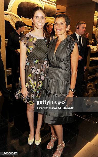 Chanel Global CEO Maureen Chiquet and daughter Mimi Chiquet attend a private view of the new CHANEL flagship boutique on New Bond Street on June 10,...