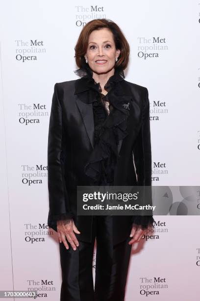 Sigourney Weaver attends the opening night gala of Metropolitan Opera's "Dead Man Walking" at Lincoln Center on September 26, 2023 in New York City.