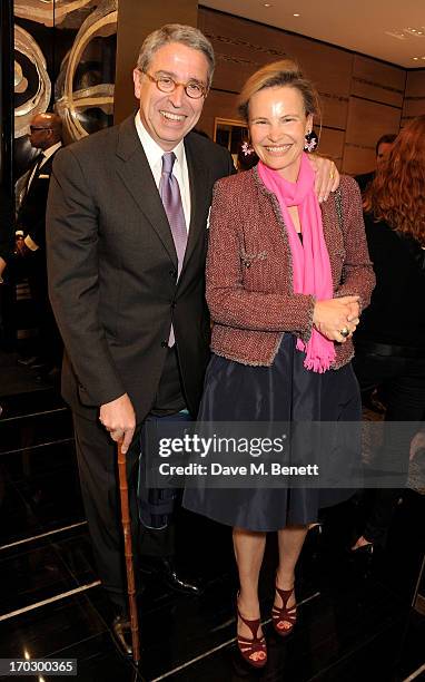 Arnaud de Puyfontaine and wife Benedicte attend a private view of the new CHANEL flagship boutique on New Bond Street on June 10, 2013 in London,...