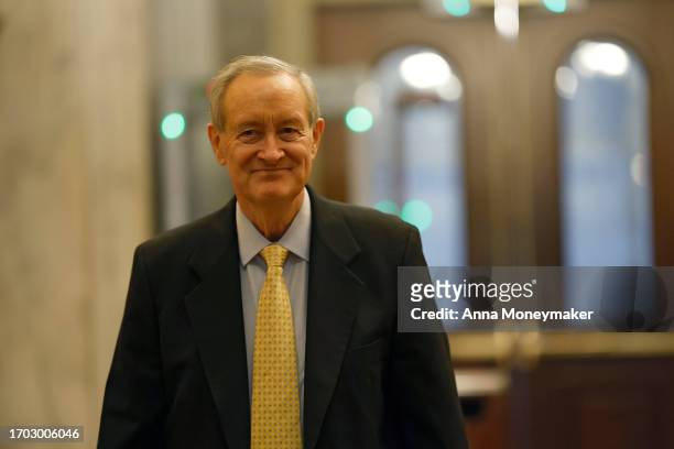 Sen. Mike Crapo arrives to the U.S. Capitol Building on September 26, 2023 in Washington, DC. The U.S. Senate is working to write up separate...