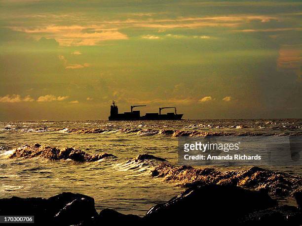 atlantic sunset - guyana stock pictures, royalty-free photos & images