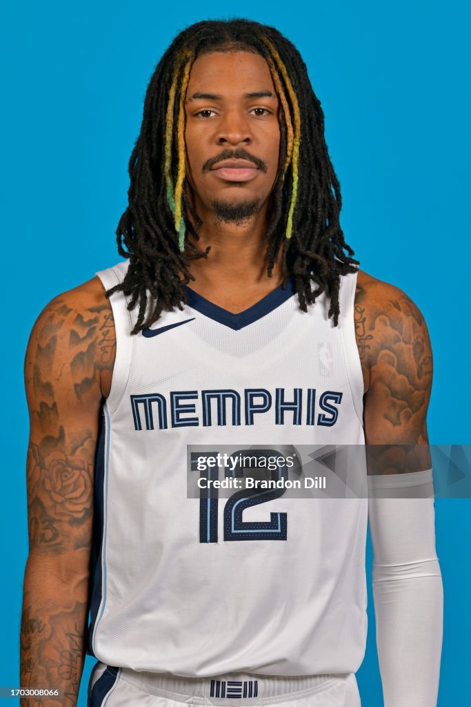 Ja Morant of the Memphis Grizzlies poses for a head shot during media
