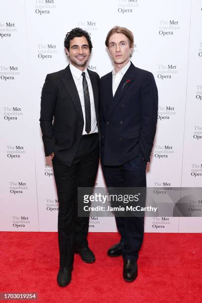 Zac Posen and Harrison Ball attend the opening night gala of Metropolitan Opera's "Dead Man Walking" at Lincoln Center on September 26, 2023 in New...