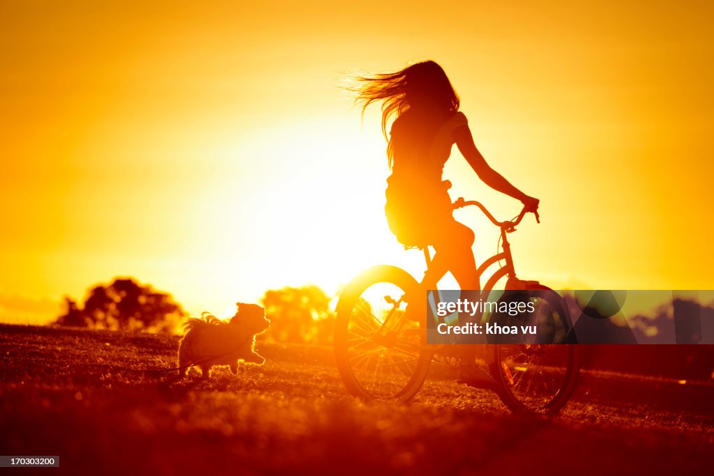 Dog chasing girl