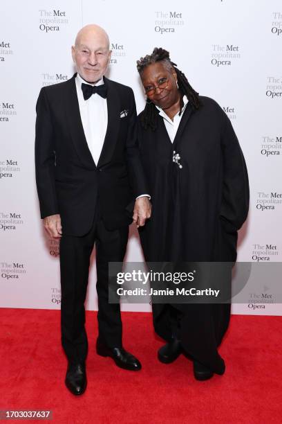 Patrick Stewart and Whoopi Goldberg attend the opening night gala of Metropolitan Opera's "Dead Man Walking" at Lincoln Center on September 26, 2023...