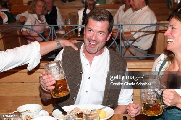 Karl-Theodor zu Guttenberg during the 188th Oktoberfest at Schützen-Festzelt on October 02, 2023 in Munich, Germany.