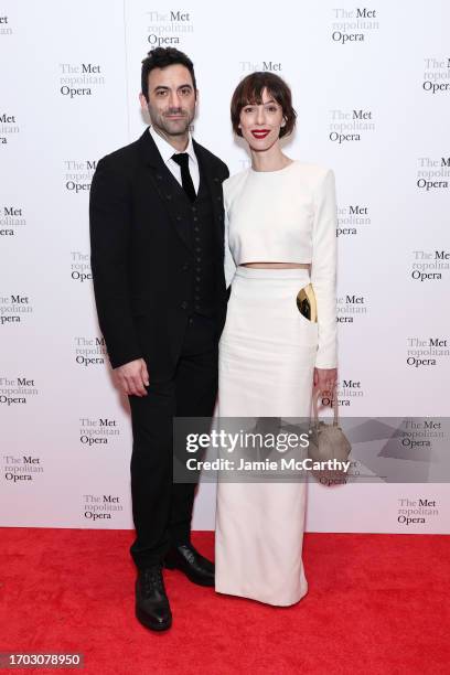 Morgan Spector and Rebecca Hall attend the opening night gala of Metropolitan Opera's "Dead Man Walking" at Lincoln Center on September 26, 2023 in...