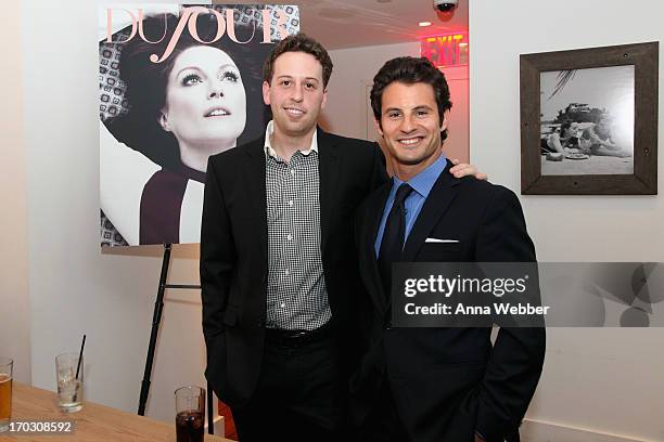 Jesse Weber poses with guest at DuJour Magazine Summer Issue celebrating the Julianne Moore cover on June 10, 2013 at The Marlin Bar at Tommy Bahama...