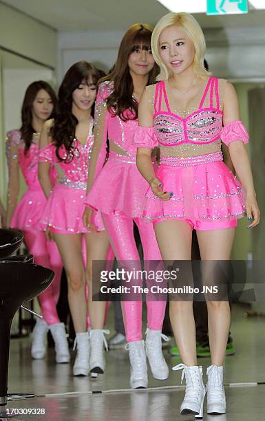 Girls' Generation attend their world tour 'Girls & Peace' press conference at Olympic Gymnastics Stadium on June 9, 2013 in Seoul, South Korea.