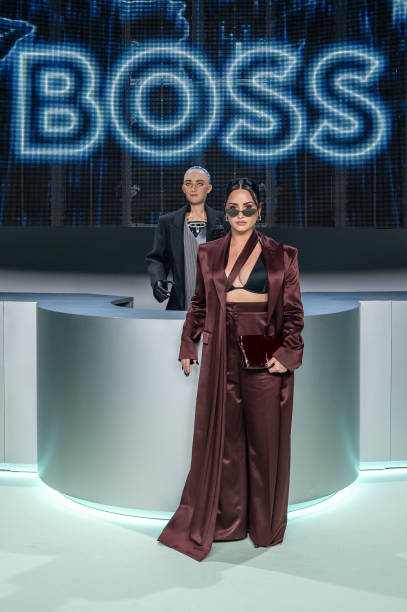 Demi Lovato attends the Boss fashion show during the Milan Fashion Week Womenswear Spring/Summer 2024 on September 22, 2023 in Milan, Italy.