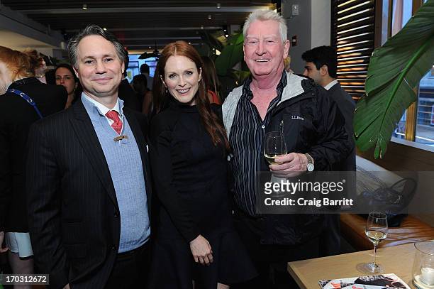 Jason Binn, CEO/Founder of DuJour Media, actress Julianne Moore and guest attend DuJour Magazine Summer Issue celebrating the Julianne Moore cover on...