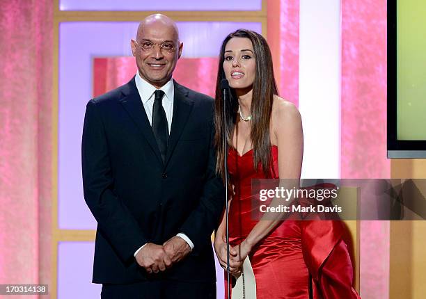 Personality Yossi Dina and actress Cory Oliver speak onstage during Broadcast Television Journalists Association's third annual Critics' Choice...