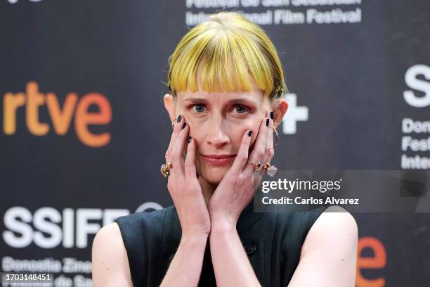 Actress Ingrid Garcia-Jonsson attends the "Un Amor" premiere during the 71st San Sebastian International Film Festival at the Kursaal Palace on...