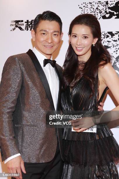 Actress Chiling Lin and actor Andy Lau attend "Switch" premiere at Millennium City on June 10, 2013 in Hong Kong, Hong Kong.