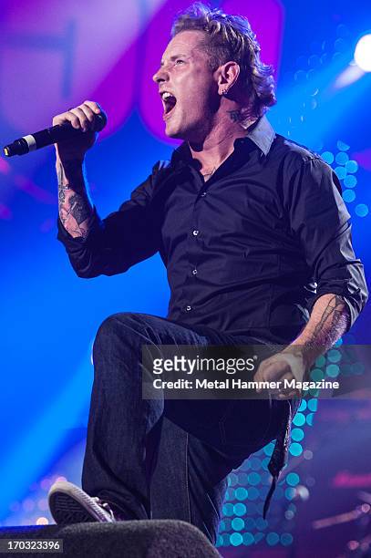 American vocalist Corey Taylor of Slipknot and Stone Sour performing live onstage during the Marshall 50 Years Of Loud anniversary concert at Wembley...