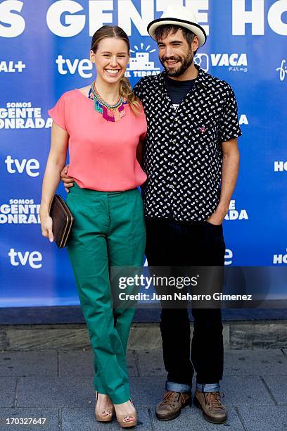 Spanish actress Manuela Velles and Unax Ugalde attend "Somos Gente Honrada" photocall at Proyecciones Cinema on June 11, 2013 in Madrid, Spain.