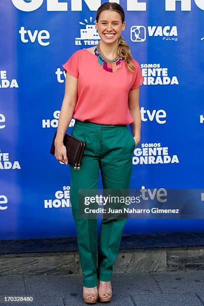 Spanish actress Manuela Velles attends "Somos Gente Honrada" photocall at Proyecciones Cinema on June 11, 2013 in Madrid, Spain.