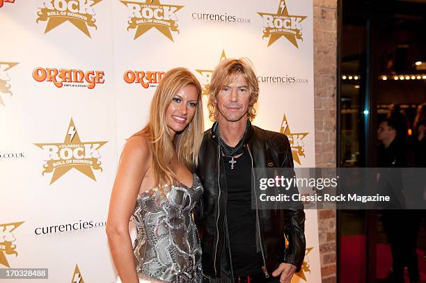 American rock musician Duff McKagan and Wife Susan Holmes-McKagan attend the Classic Rock Roll of Honour at the Roundhouse, November 13, 2012.